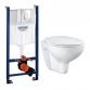 Grohe Bau Rimless toiletpakke inkl. s�de m/softclose, cisterne og krom betjening