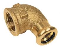 Altech kobber Cu press vinkel 90� m/indvendigt gevind og muffe - 1/2