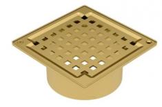 Blücher Square overdel med rist 145x145mm - Børstet messing