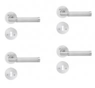 Beslagsboden Design indend�rs d�rh�ndtag m/crystal cut - B�rstet krom - S�t � 4 stk