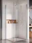 Str�mberg Savona bruseniche - 80x80 cm - Klar glas/krom