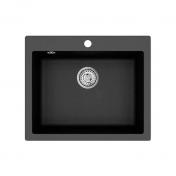 Lavabo Studio 60 k�kkenvask i komposit - Sort/krom