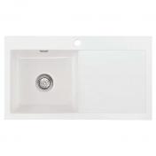 Lavabo Mera 90 porcel�nsk�kkenvask - Vask til venstre/krom afl�b