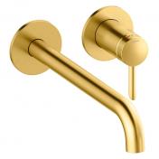 Damixa Iris h�ndvaskarmatur til indbygning m/Koldstart - 250 mm - B�rstet messing