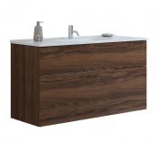 Dansani Luna 121 m�bels�t m/Kantate vask, h�j skuffe og indretning - Brun eg