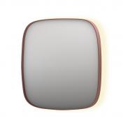 Sanibell Ink SP30 superellipse spejl m/backlight, varme og sensor 100 x 100 cm - B�rstet kobber