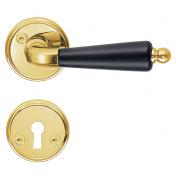 Beslagsboden vintage indend�rs d�rgreb inkl n�gleskilt - Poleret messing/sort