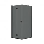 Dansani Match B+D 80x80 brusehjørne - Tonet glas/mat sort