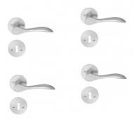 Beslagsboden indend�rs d�rgreb inkl n�gleskilt - B�rstet krom - S�t � 4 stk