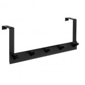 Beslagsboden knagerække til dør - 5 knager - Sort