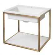 Cass�e Como 50 h�ndvask t/v�g m/stel og hylde - B�rstet messing