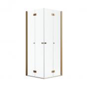 Str�mberg Noma 110 bruseniche m/folded�re - 80x80 cm - Klar glas/b�rstet kobber