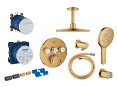 Grohe SmartControl komplet brusesystem med SmartActive brus til indbygning/loft - B�rstet Cool Sunrise