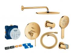 Grohe Essence komplet brusesystem m/Rainshower 310 hovedbrus & SmartActive h�ndbrus t/indbygning - Poleret Cool Sunrise