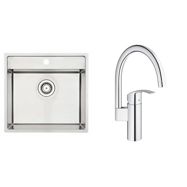 Lavabo Nexus 60 k&oslash;kkenvask m/Grohe Eurosmart New k&oslash;kkenarmatur