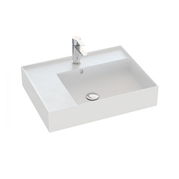 Dansani Luna Azym 61 asymmetrisk håndvask t/møbel - Højre - 1 hanehul Dansani Luna Azym 61 asymmetrisk håndvask t/møbel - Højre - 1 hanehul