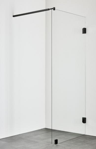 Hafa Infinity brusev&aelig;g - Klar glas - Mat sort - 90 cm