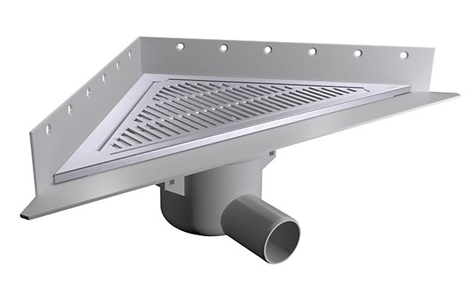 PURUS Corner gulvafl&oslash;b, sampak &Oslash;50 mm vandret med vandl&aring;s