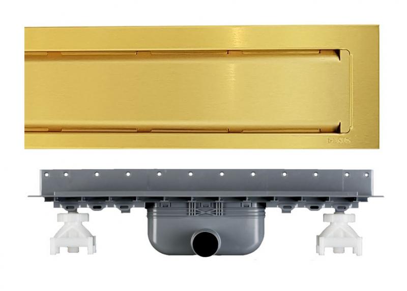 Purus Line STEEL afløbspakke 800 mm - vandret - Børstet messing Purus Line STEEL afløbspakke 800 mm - vandret - Børstet messing