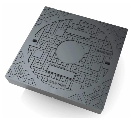 NID 600 x 280 mm karm/d&aelig;ksel u/l&aring;s, firk., flyd., 40 t, komposit