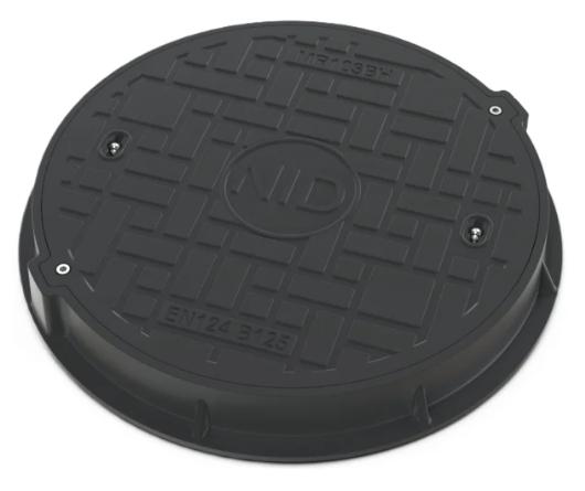 NID 600 mm karm/dæksel med lås, rund, fast, 12,5 t, komposit NID 600 mm karm/dæksel med lås, rund, fast, 12,5 t, komposit