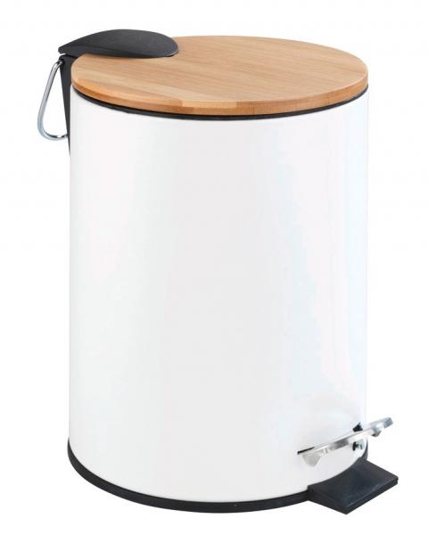 Wenko Tortona pedalspand m/soft close - Hvid/bambus Wenko Tortona pedalspand m/soft close - Hvid/bambus