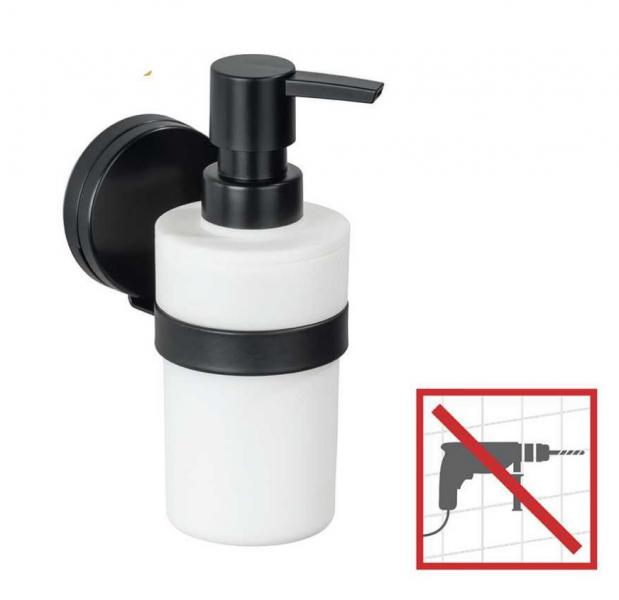 Wenko Pavia s&aelig;bedispenser til v&aelig;g - Mat sort - Skruefri