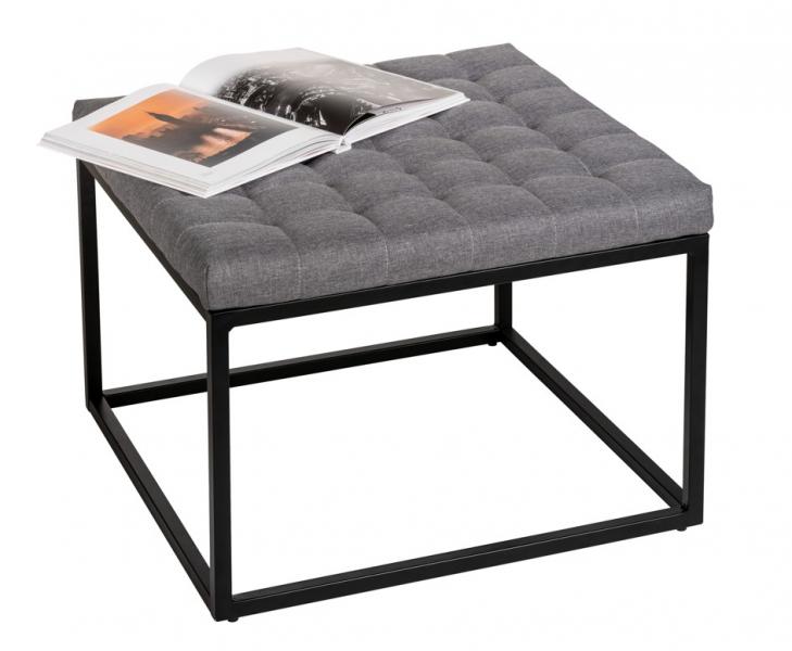 Wenko Amandalo metalskammel m/grå hylde - 60x60 cm - Mat sort Wenko Amandalo metalskammel m/grå hylde - 60x60 cm - Mat sort