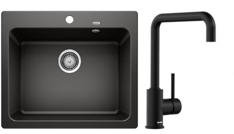 Blanco Naya 6 UX k&oslash;kkenvask m/k&oslash;kkenarmatur - Sort