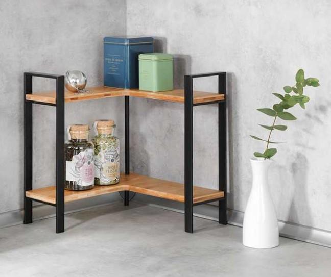 Wenko Lou hj&oslash;rnereol t/k&oslash;kkenbord - Sort/bambus