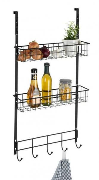 Wenko multifunktionel k&oslash;kkenhylde t/d&oslash;r eller l&aring;ge - Sort