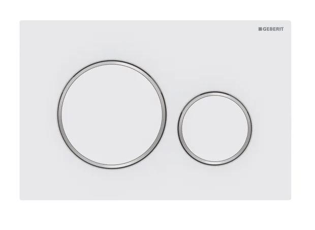 Geberit Sigma 20 Round betjeningsplade easy-to-clean-belagt - Mat hvid/krom Geberit Sigma 20 Round betjeningsplade easy-to-clean-belagt - Mat hvid/krom