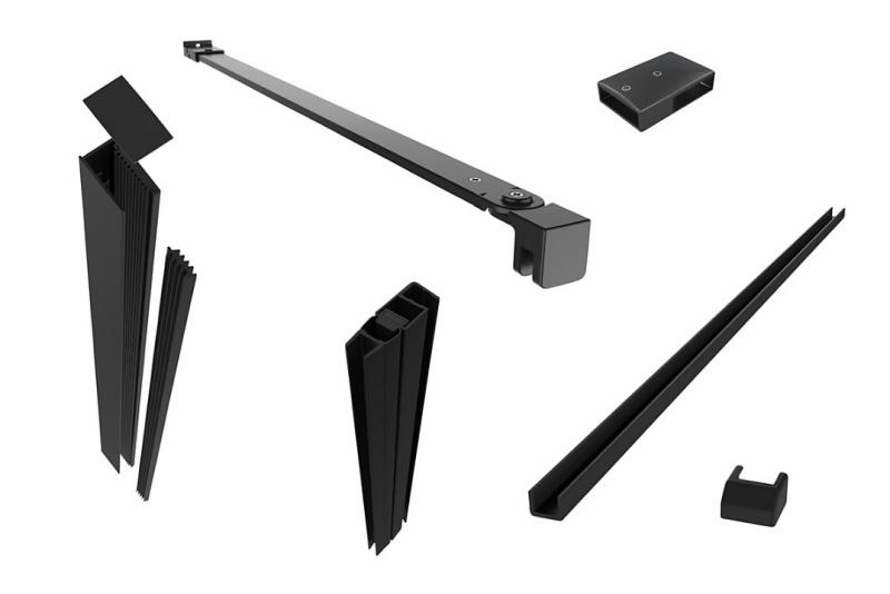 Alterna Vetro profil kit til fast brusevæg - Mat sort Alterna Vetro profil kit til fast brusevæg - Mat sort