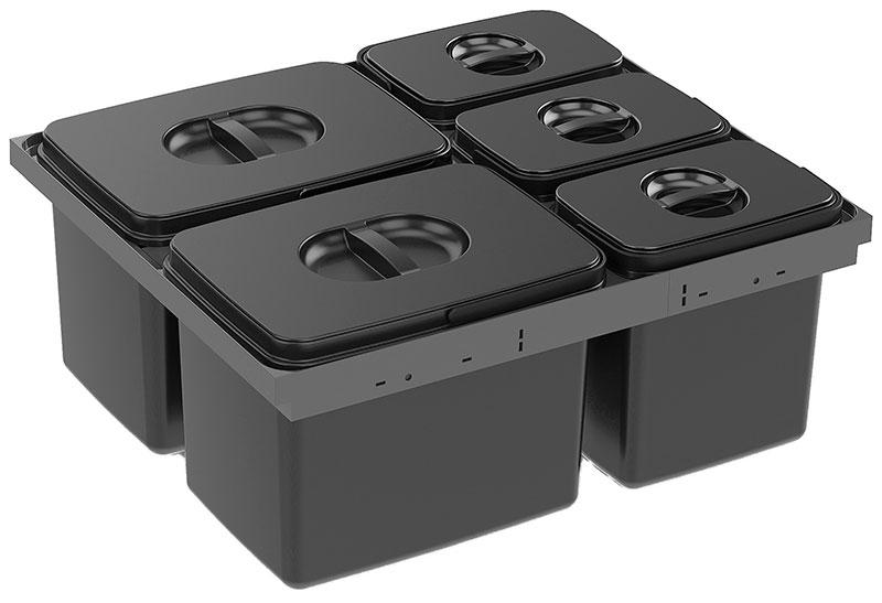 Intra Juvel Jazz 60-5 affaldsbeholder m/5 spande Intra Juvel Jazz 60-5 affaldsbeholder m/5 spande