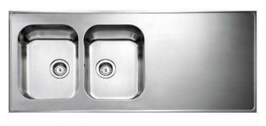 Intra AH14-KV stålbordplade køkkenvask - Vendbar - Dobbelt - 140 cm Intra AH14-KV stålbordplade køkkenvask - Vendbar - Dobbelt - 140 cm