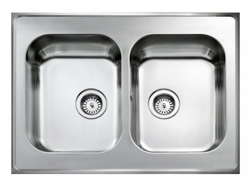 Intra AH08-KV stålbordplade køkkenvask - Vendbar - Dobbelt - 80 cm Intra AH08-KV stålbordplade køkkenvask - Vendbar - Dobbelt - 80 cm