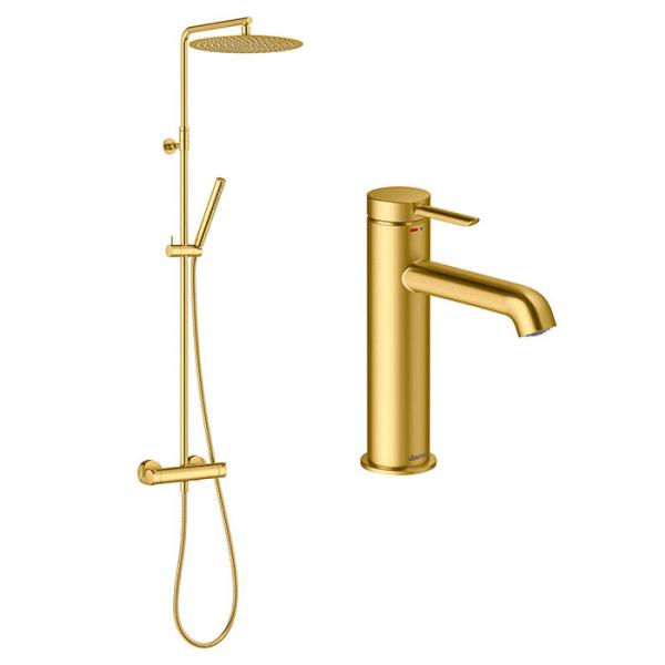 Damixa Iris komplet pakke til badev&aelig;relse - B&oslash;rstet messing