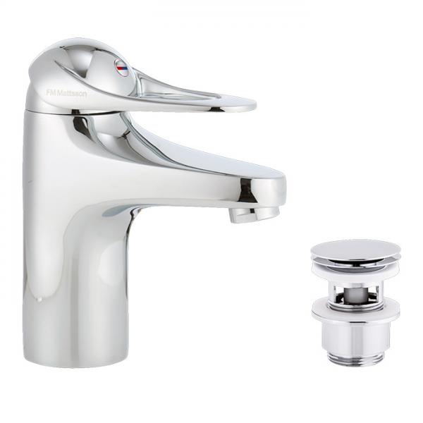FM Mattsson 9000E II h&aring;ndvaskarmatur Eco m/push-open bundventil
