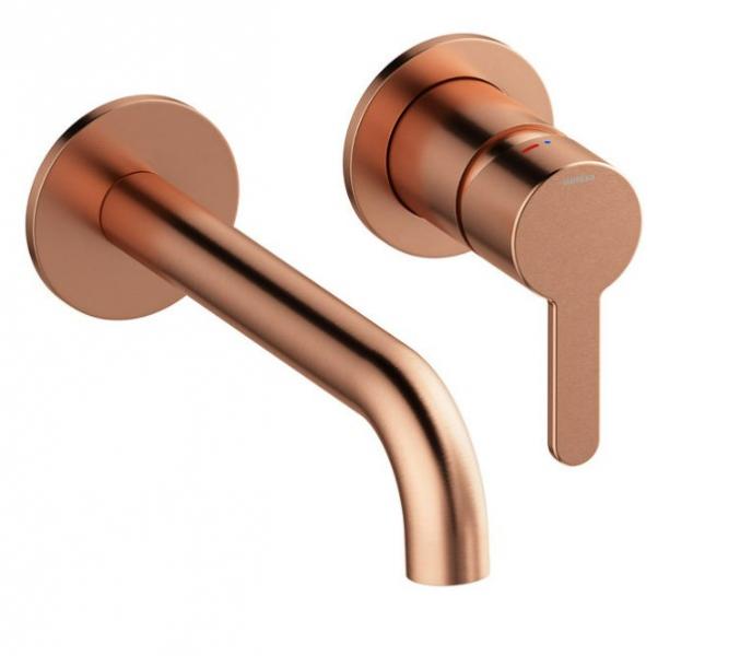 Damixa Silhouet armatur til indbygning i v&aelig;g - B&oslash;rstet kobber