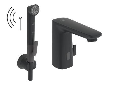 Oras Electra 9212FZ safety ber&oslash;ringsfri vandhane m/h&aring;ndbruser - Mat sort