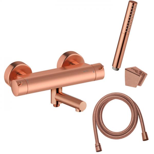 Damixa Iris komplet badekararmatur - B&oslash;rstet kobber