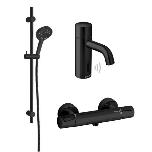 Damixa Silhouet Touchless komplet pakke til badev&aelig;relset - Mat sort