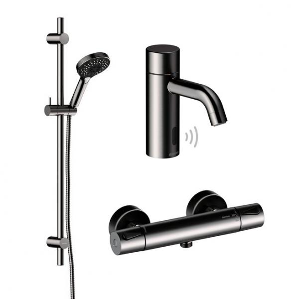 Damixa Silhouet Touchless komplet pakke til badev&aelig;relset - B&oslash;rstet grafitgr&aring;