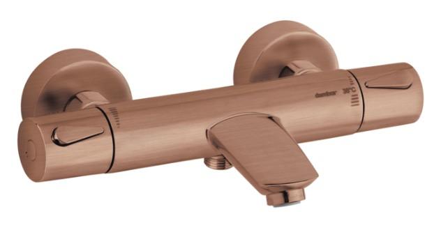Damixa Silhouet termostatarmatur til kar/brus - B&oslash;rstet kobber