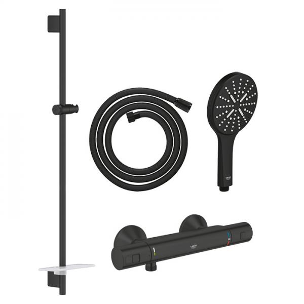 Grohe Rainshower SmartActive komplet brusesystem m/termostat - Mat sort Grohe Rainshower SmartActive komplet brusesystem m/termostat - Mat sort