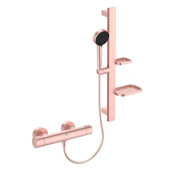 Ideal Standard Alu+ komplet brusesystem m/h&aring;ndbruser - Ros&eacute;