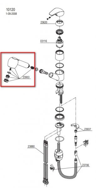 Damixa reperationss&aelig;t til udtr&aelig;kbar bruserhoved S10