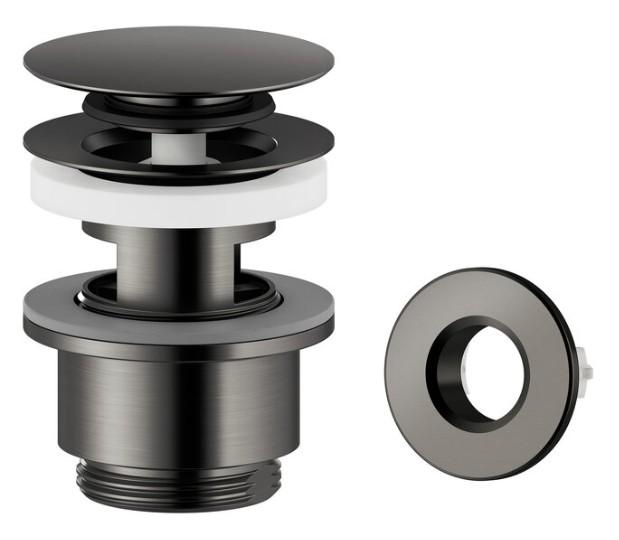 Damixa komplet bundventil med klikfunktion - B&oslash;rstet grafitgr&aring;