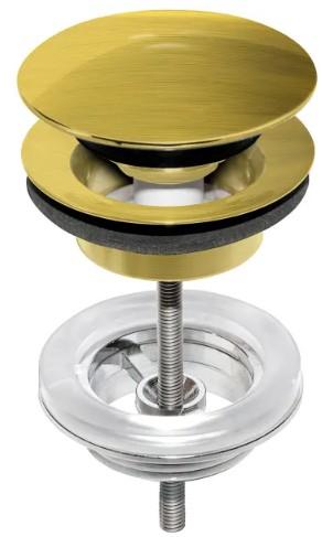 Gustavsberg push-down bundventil til vask - B&oslash;rstet messing