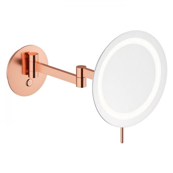Damixa Zen make-up spejl m/lys og 5x forst&oslash;rrelse - B&oslash;rstet kobber